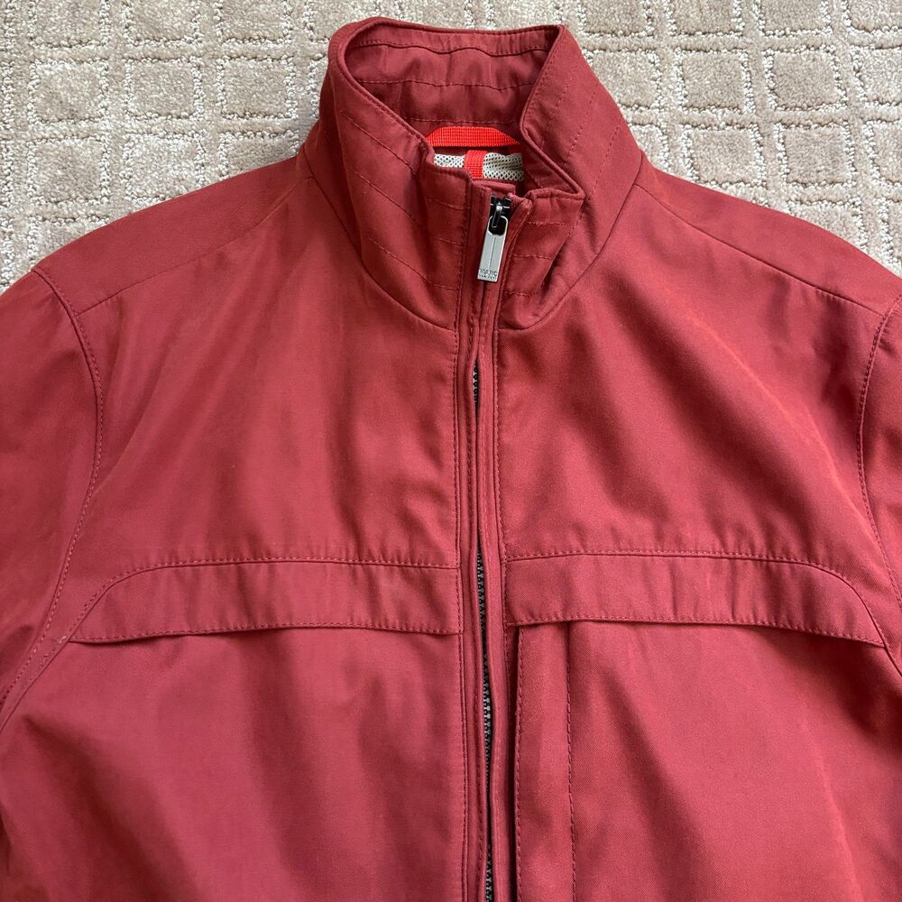 Marc New York Nylon Jacket Mens Small Burnt Red Full Zip Classic Outdoor Pockets - Picture 2 of 9